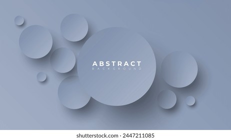 Modern neumorphism abstract background. Gradient background with neumorphism circles. Minimal abstract clean paper 3d design template. Circular neumorphic frame banner. Realistic paper surface. Vector