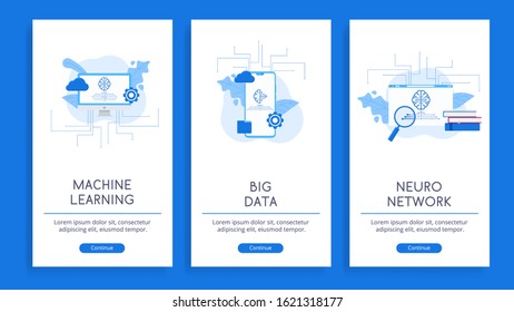 Modern Neural Networks vector flat illustration. 