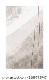 Modern Neutral Gallery Wall Art, Simple Abstract Minimalist Brush Strokes Art, Printable Wall Art