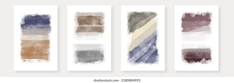 Galería Neutral Moderna Arte Pared, Resumen Simple Pincel Minimalista Aprecia Arte, Muro Imprimible