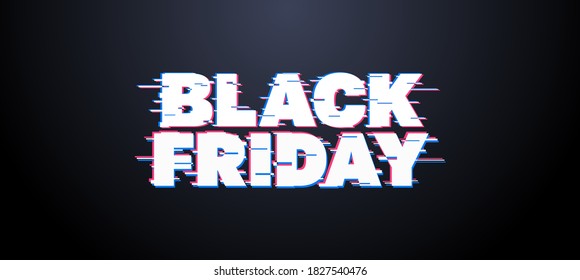 modern new banner with text black friday with glitch effect