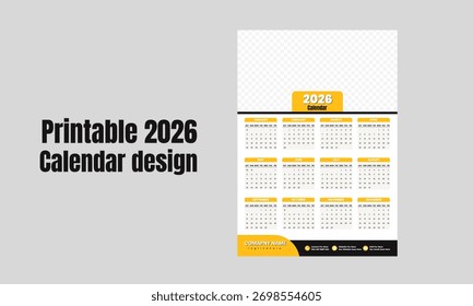 Modern New Calendar 2026 Layout Design