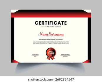 Moderna nueva Plantilla de diseño de certificado