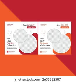 Modern New Fashion Collection Social Media Post Templates with 20% Off