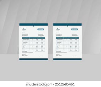 Moderna Plantilla de diseño de Factura nueva
