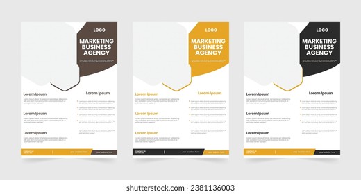 Modern new marketing vertical flyer design, professional print vector flier, handout, graphic flyer design