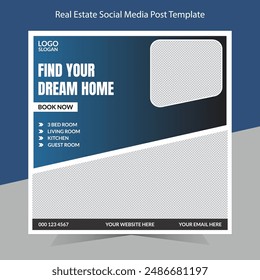 Modern and new real estate social media post template