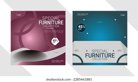 Modern new social media furniture business corporate professional social media post design