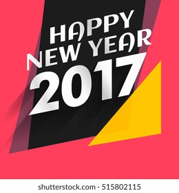 modern new year 2017 background with flat colors