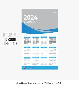 plantilla moderna de diseño de calendario para el año nuevo 2024