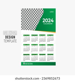 modern new year calendar design template 2024