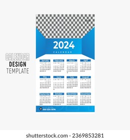 modern new year calendar design template 2024