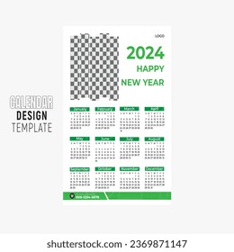 modern new year calendar design template 2024