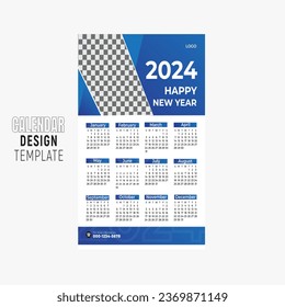 modern new year calendar design template 2024