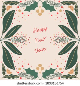 Modern new year card  art deco pattern 