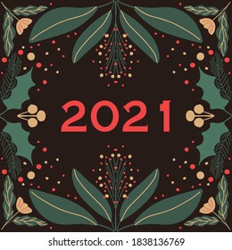 Modern new year card  art deco pattern 