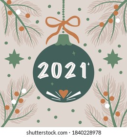 Modern new year card  art deco pattern 