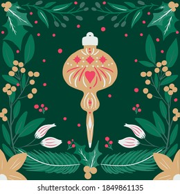 Modern new year card  art deco pattern 