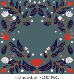 Modern new year card with flower for invitation, poster art deco style vector