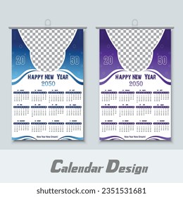Modern New Year Wall Calendar Design Template
