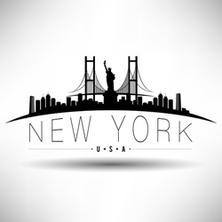 Modern New York Skyline Silhouette
