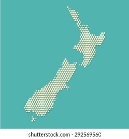 Modern New Zealand Map Hexagon