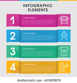 Modern newborn infographic template. infographic design with newborn icons includes baby onesie, baby cap. can be used for presentation, diagram, annual report, web design.