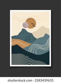 Modern and newest abstract mountain illustration