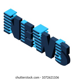 Modern news icon. Isometric illustration of modern news vector icon for web