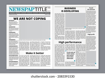 Modern Newspaper Spread Sheets Print Layout Template. EPS10 Vector