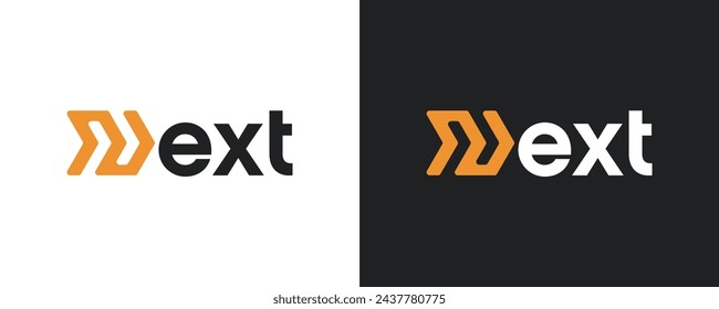 Modern Next with letter N Logo designs concept vector, Arrow logo designs concept