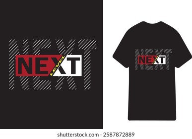 "Modern NEXT LEVEL Typography T-Shirt Design for Trendy Streetwear"