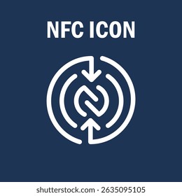 Ícone de tecnologia NFC moderno - Símbolo de pagamento sem contato wireless em estilo de linha mínimo