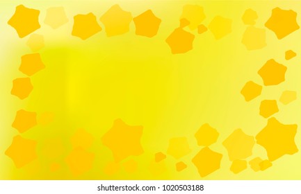 Modern and Nice Looking Golden Stars of Different Size on Yellow Gradient Background