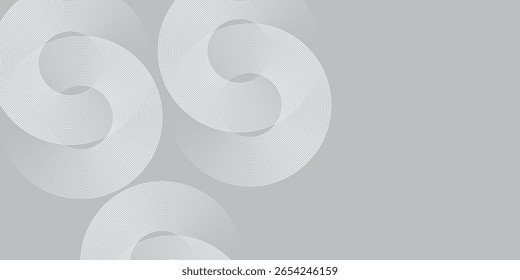 Modern nice  White glowing geometric lines on gray background. Modern shiny blue circle abstract