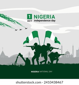 Ilustración moderna del día de la independencia de nigeria