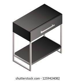 Modern nightstand icon. Isometric of modern nightstand vector icon for web design isolated on white background