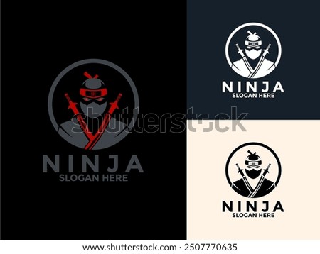 Modern Ninja logo vector design concept, Ninja logo design template