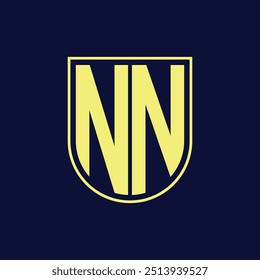 Design moderno do logotipo do NN Shield Monogram