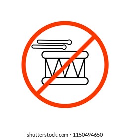 Modern no drum vector icon