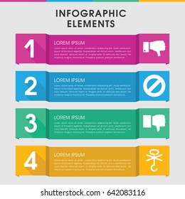 Modern no infographic template. infographic design with no icons includes no cargo warning, dislike. can be used for presentation, diagram, annual report, web design.