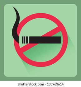 Modern no smoking flat icon with shadow effect,vector design