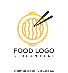 modern noddle food logo template