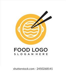 Plantilla moderna del logotipo de la comida del fideo