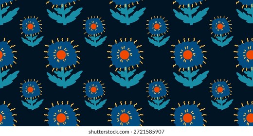 Moderno patrón floral nórdico con líneas limpias, hojas y flores equilibradas. Perfecto para envolver papel, textiles para el hogar y fondos botánicos decorativos.