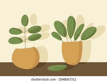 Modern Nordic style arts, minimalist floral designs. Scandinavian botanical design. vector illustration.