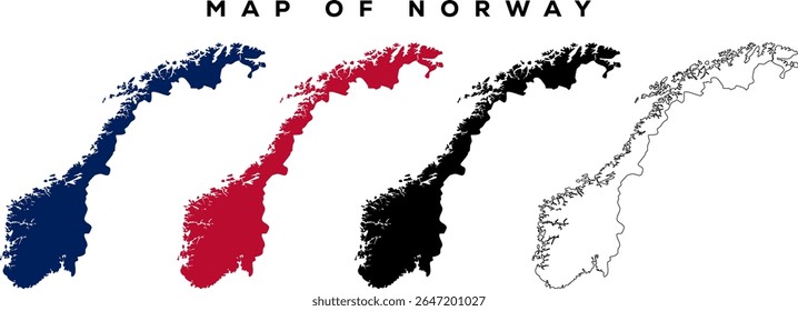 Modern Norway Map Outline – Minimal Vector