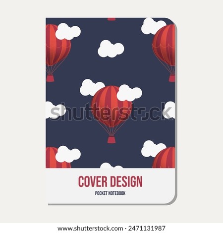modern notebook cover - balloon and cloud seamless pattern. great for planner, cover, brochure, pocket notebook, catalog, book, stationery