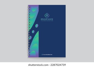 Modern  notebook cover design  blue color