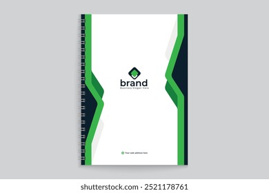 Modern notebook cover template with abstract shape